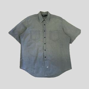 Polo Ralph Lauren 100% Cotton Blue Chambray Mens Casual Short Sleeve Shirt - XL